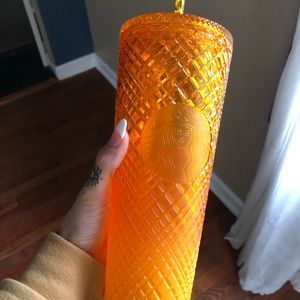 Orange/mango Summerween Starbucks cup